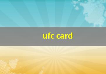 ufc card